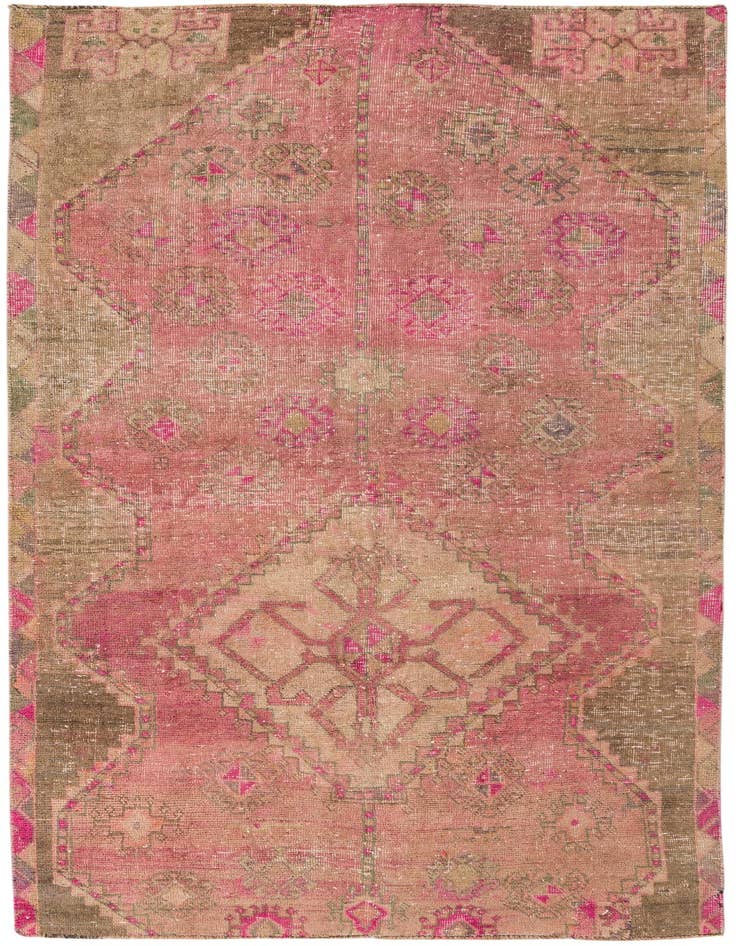 Detail image of 4' x 7' 4 Hand Knotted Ultra Vintage Persian Wool Rug