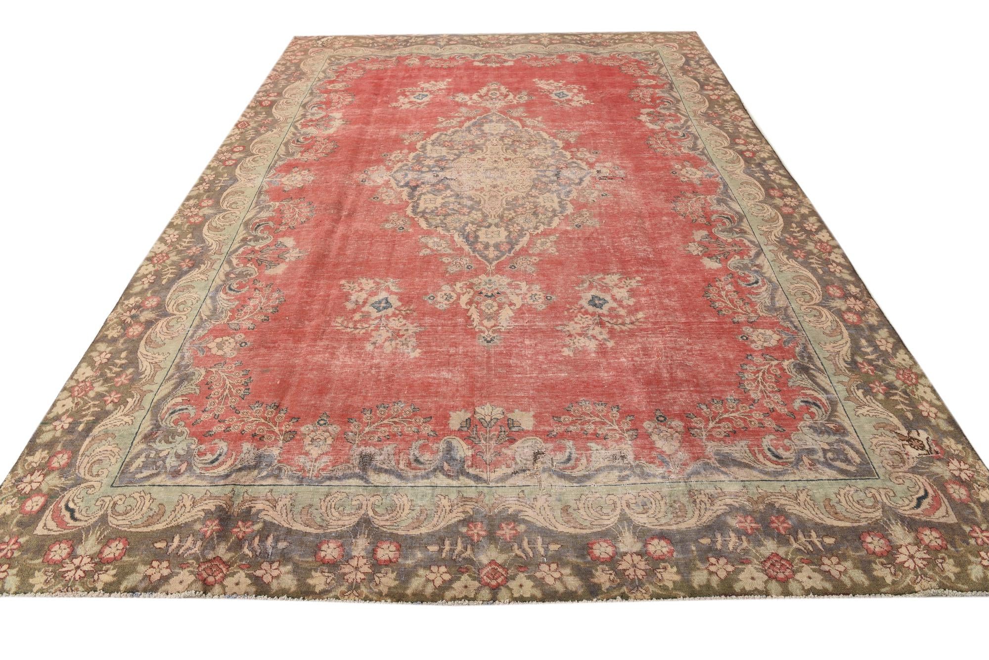 8' 2 x 12' 5 Hand Knotted Ultra Vintage Persian Wool Rug