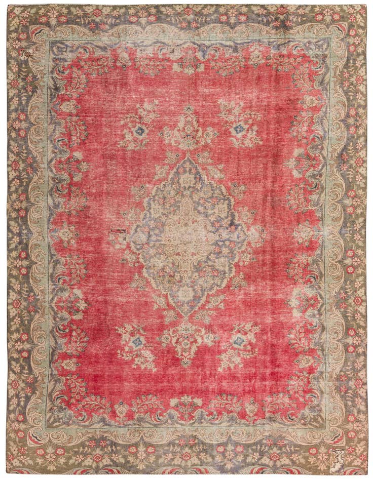 Detail image of 8' 2 x 12' 5 Hand Knotted Ultra Vintage Persian Wool Rug