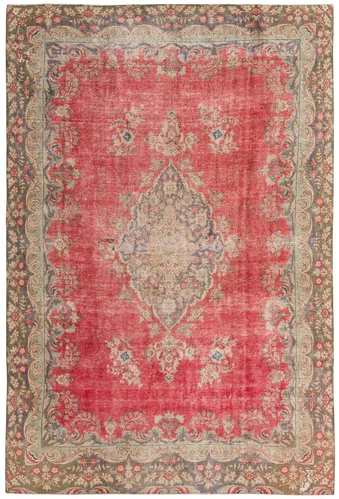 8' 2 x 12' 5 Hand Knotted Ultra Vintage Persian Wool Rug