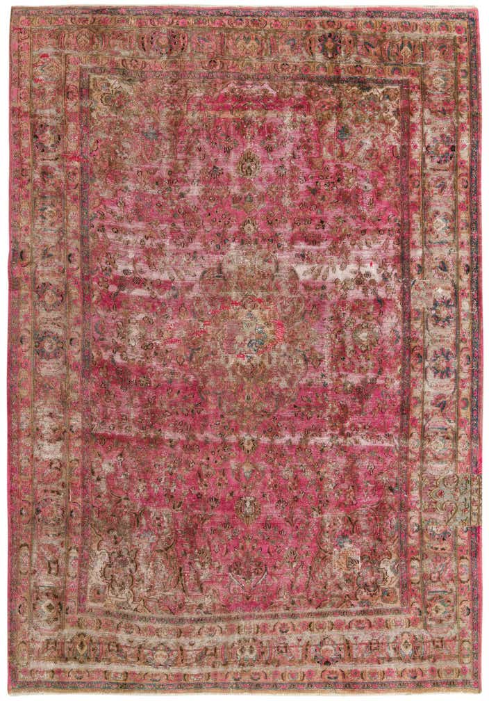 8' x 11' 5 Hand Knotted Ultra Vintage Persian Wool Rug