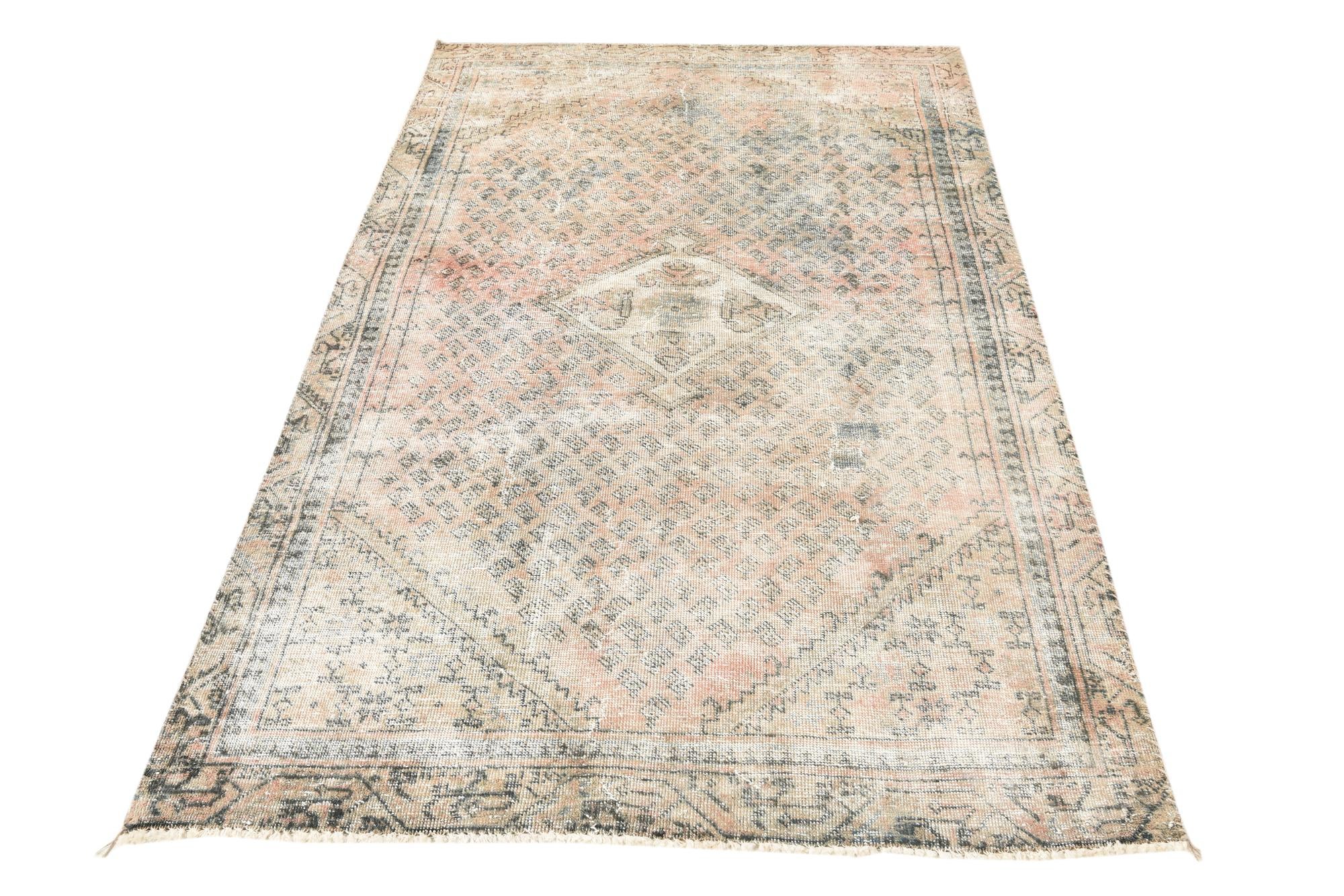 3' 10 x 6' 5 Hand Knotted Ultra Vintage Persian Wool Rug