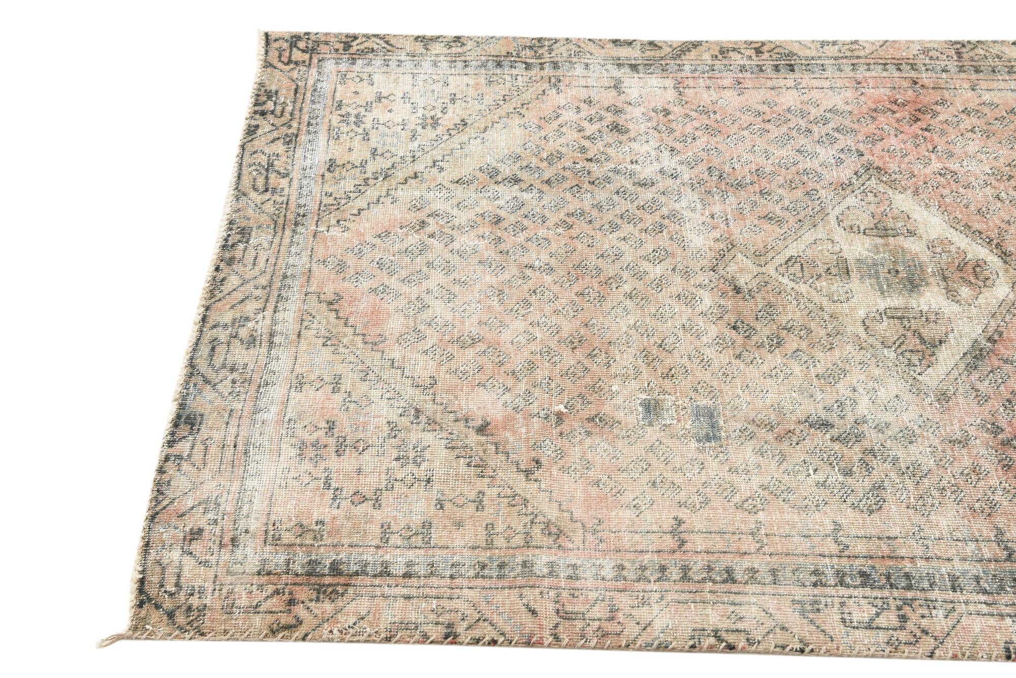 3' 10 x 6' 5 Hand Knotted Ultra Vintage Persian Wool Rug