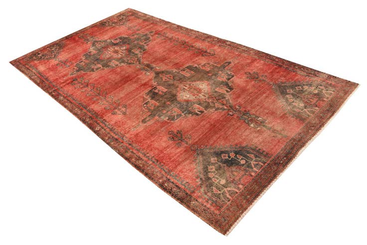Detail image of 4' 7 x 8' 7 Hand Knotted Ultra Vintage Persian Wool Rug