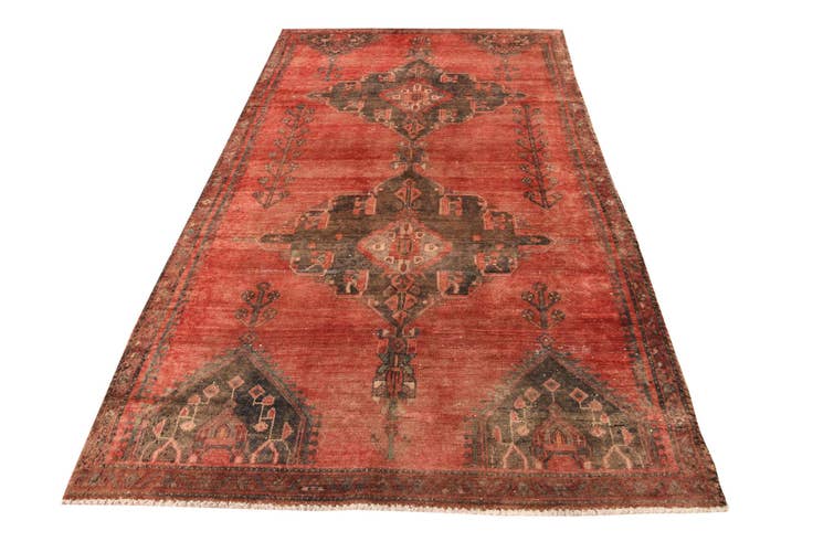 Detail image of 4' 7 x 8' 7 Hand Knotted Ultra Vintage Persian Wool Rug