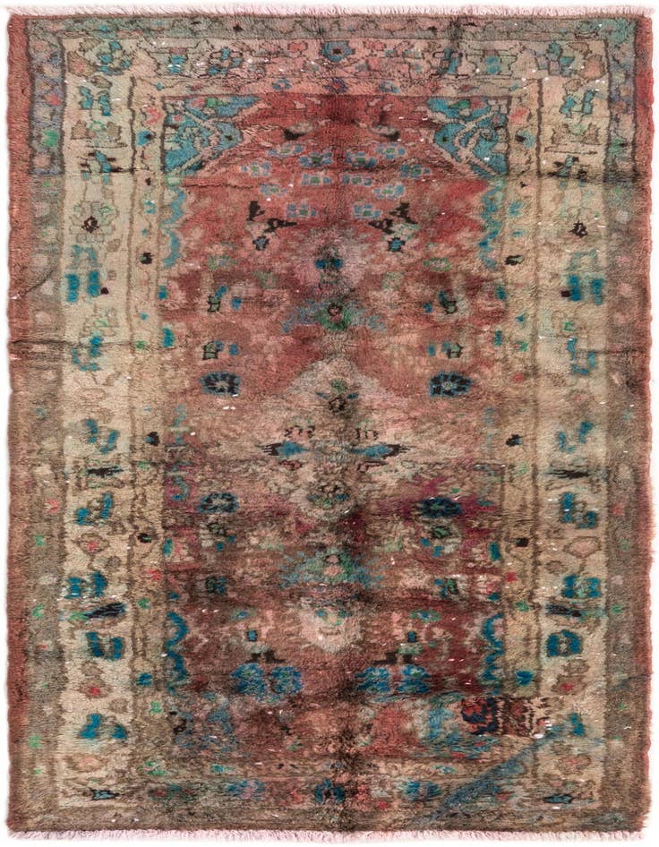 Detail image of 2' 9 x 5' 3 Hand Knotted Ultra Vintage Persian Wool Rug