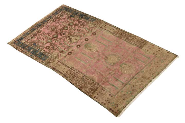90cm x 170cm Hand Knotted Ultra Vintage Persian Wool Rug