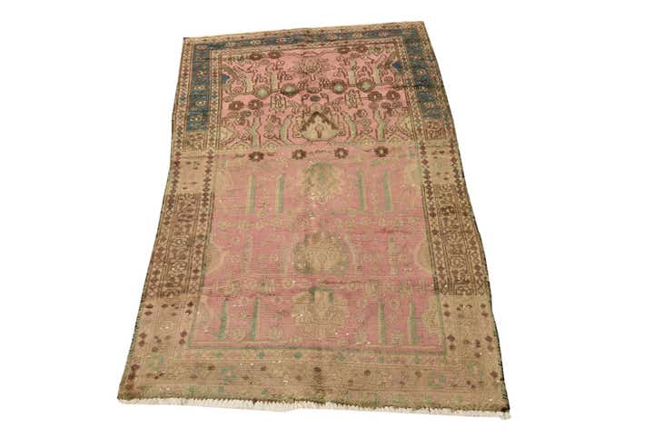 90cm x 170cm Hand Knotted Ultra Vintage Persian Wool Rug