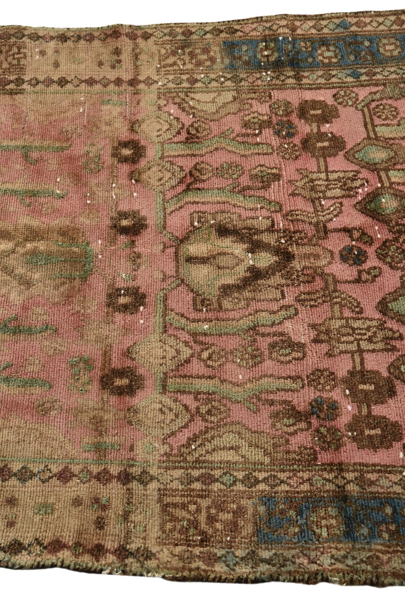 90cm x 170cm Hand Knotted Ultra Vintage Persian Wool Rug