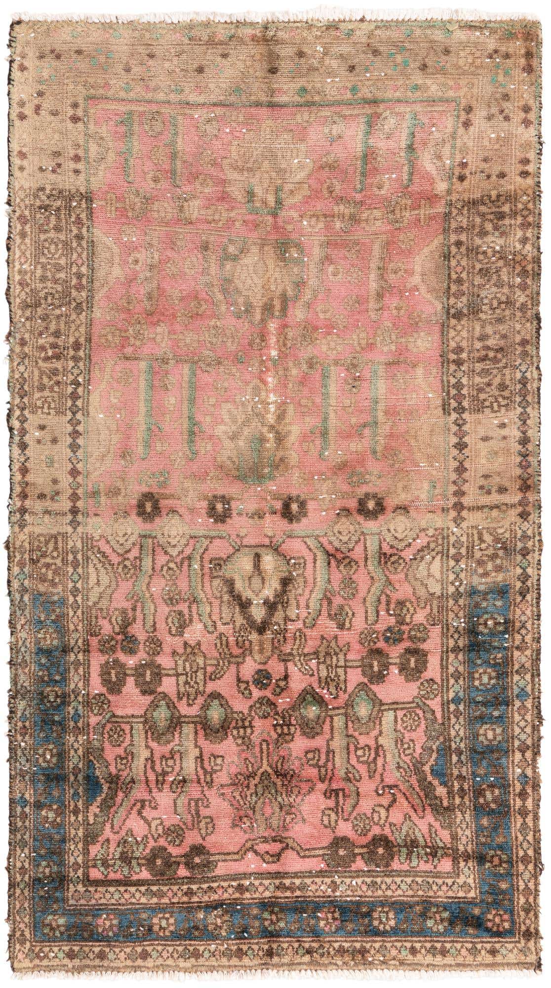 90cm x 170cm Hand Knotted Ultra Vintage Persian Wool Rug