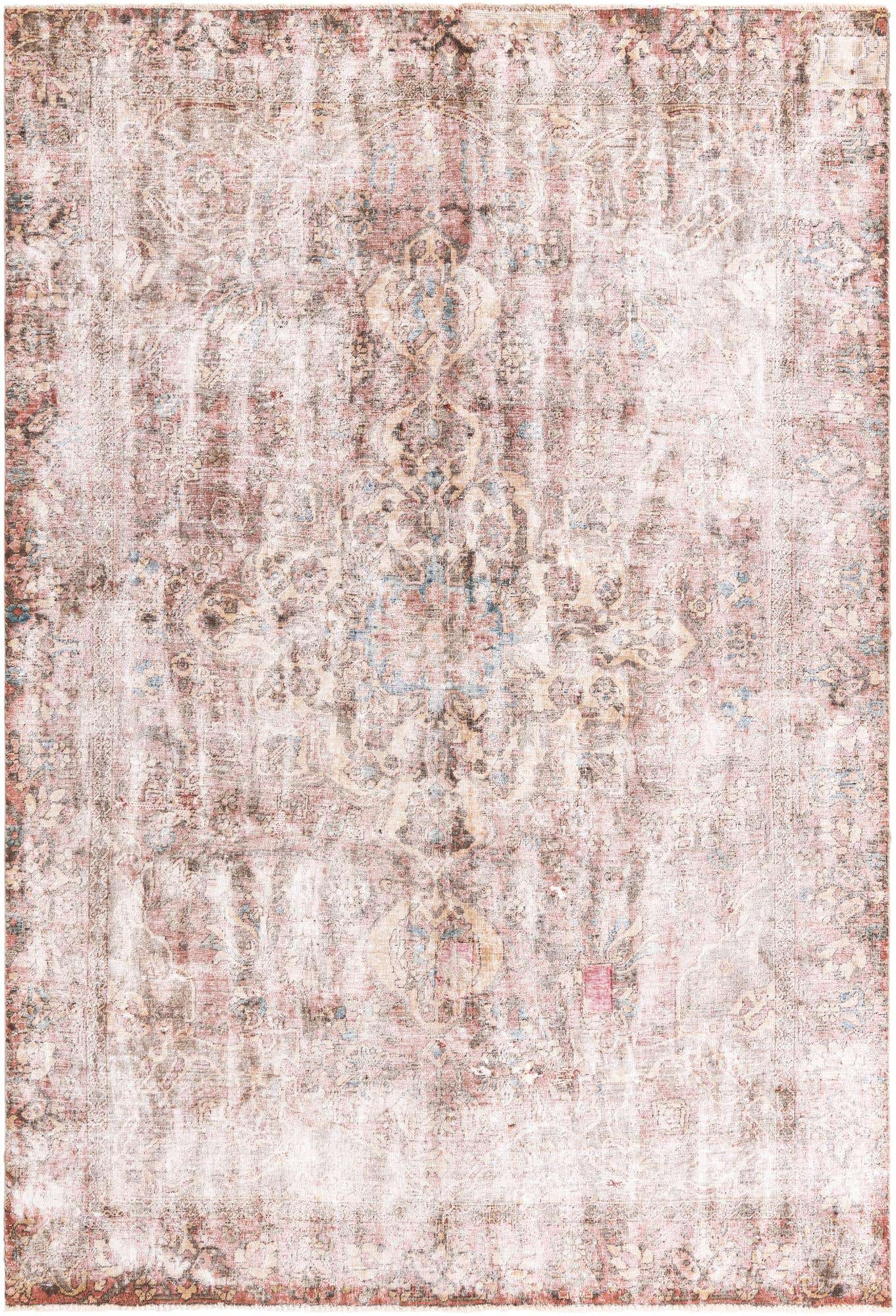 6' 5 x 9' 8 Hand Knotted Ultra Vintage Persian Wool Rug