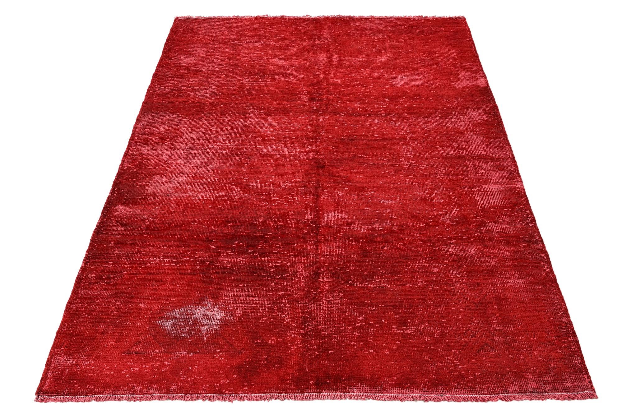 6' 8 x 9' 6 Hand Knotted Ultra Vintage Persian Wool Rug