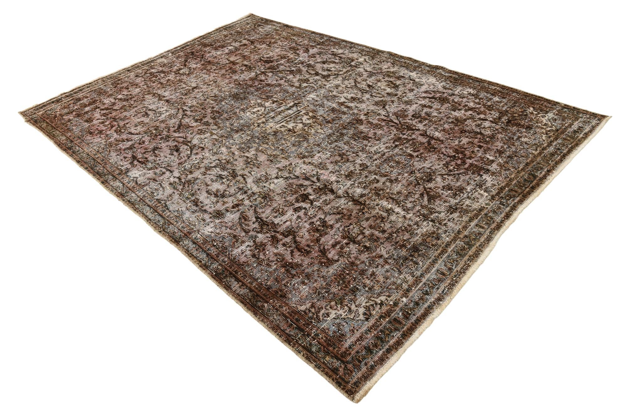 7' x 9' 9 Hand Knotted Ultra Vintage Persian Wool Rug