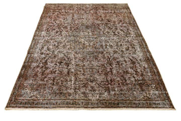 7' x 9' 9 Hand Knotted Ultra Vintage Persian Wool Rug