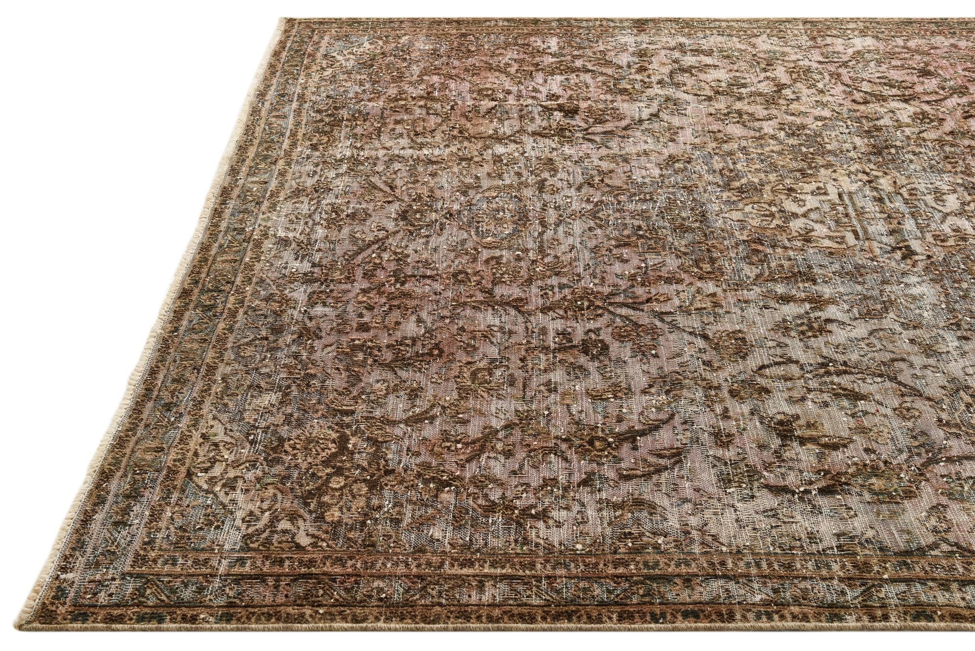 7' x 9' 9 Hand Knotted Ultra Vintage Persian Wool Rug