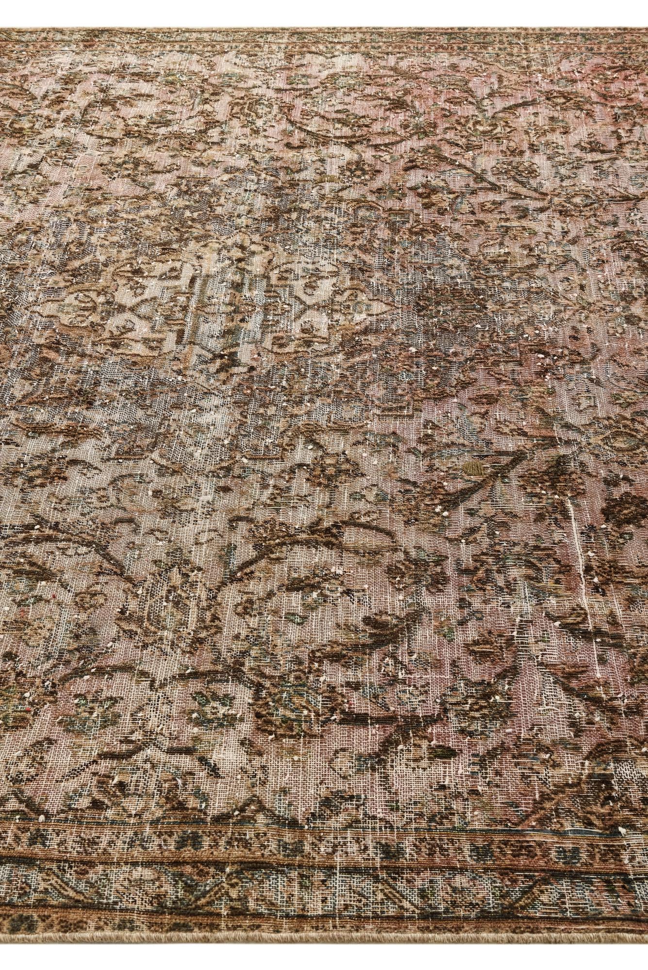 7' x 9' 9 Hand Knotted Ultra Vintage Persian Wool Rug