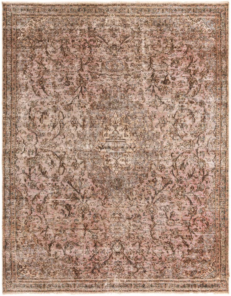 Detail image of 7' x 9' 9 Hand Knotted Ultra Vintage Persian Wool Rug