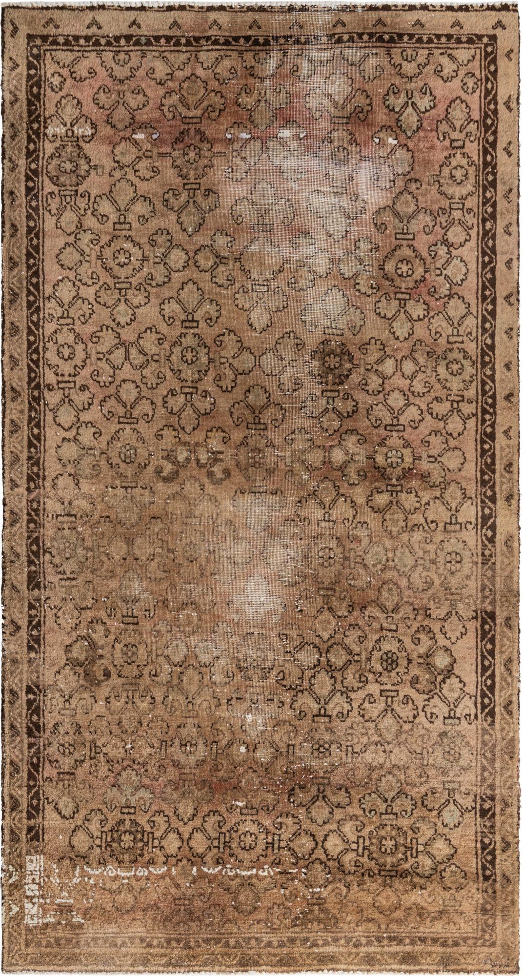 4' 5 x 6' 10 Hand Knotted Ultra Vintage Persian Wool Rug