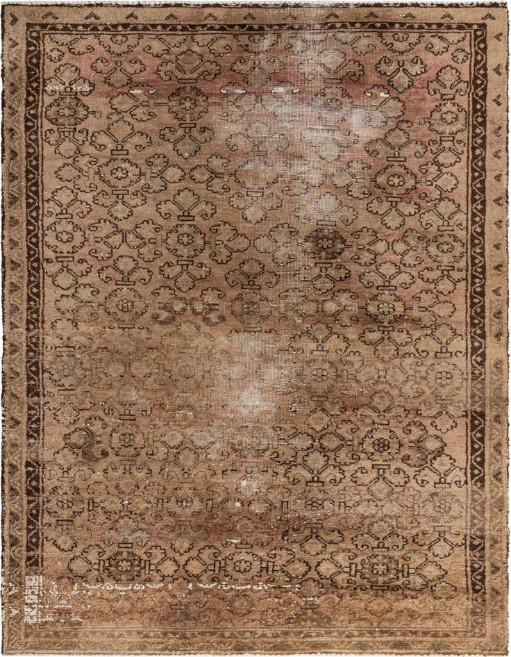 Detail image of 4' 5 x 6' 10 Hand Knotted Ultra Vintage Persian Wool Rug