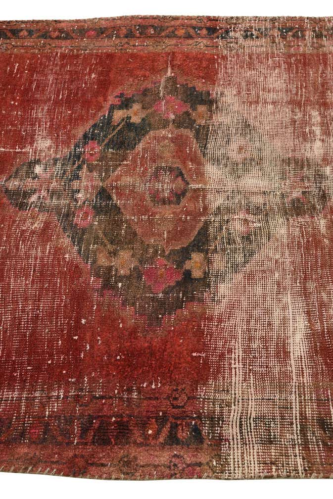 4' 1 x 6' 9 Hand Knotted Ultra Vintage Persian Wool Rug