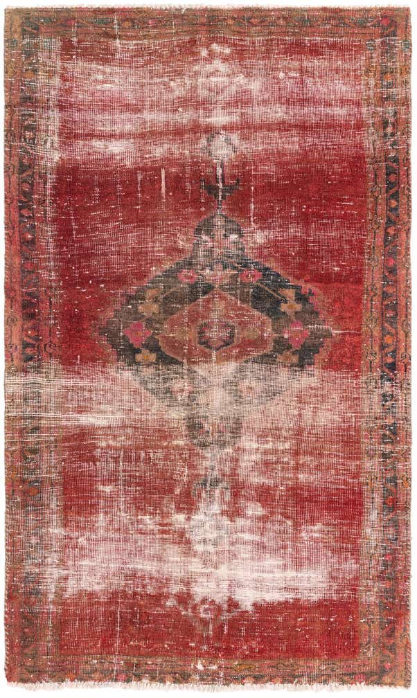 4' 1 x 6' 9 Hand Knotted Ultra Vintage Persian Wool Rug