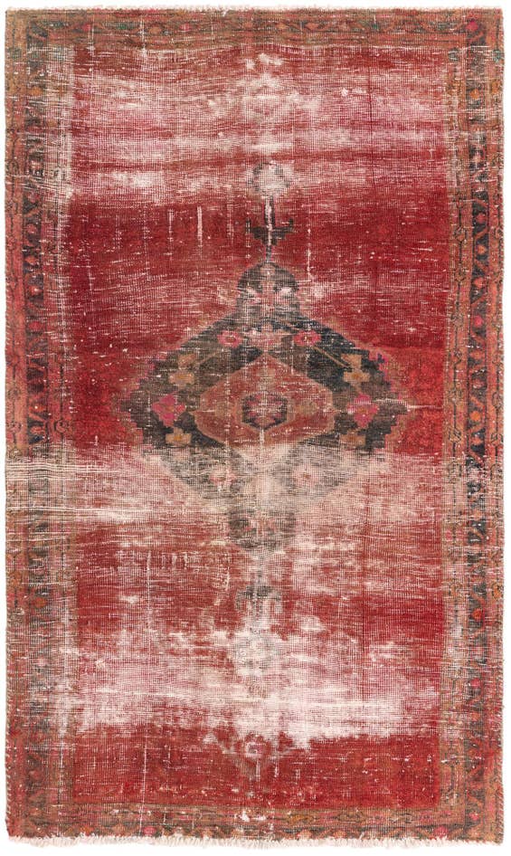 Detail image of 4' 1 x 6' 9 Hand Knotted Ultra Vintage Persian Wool Rug