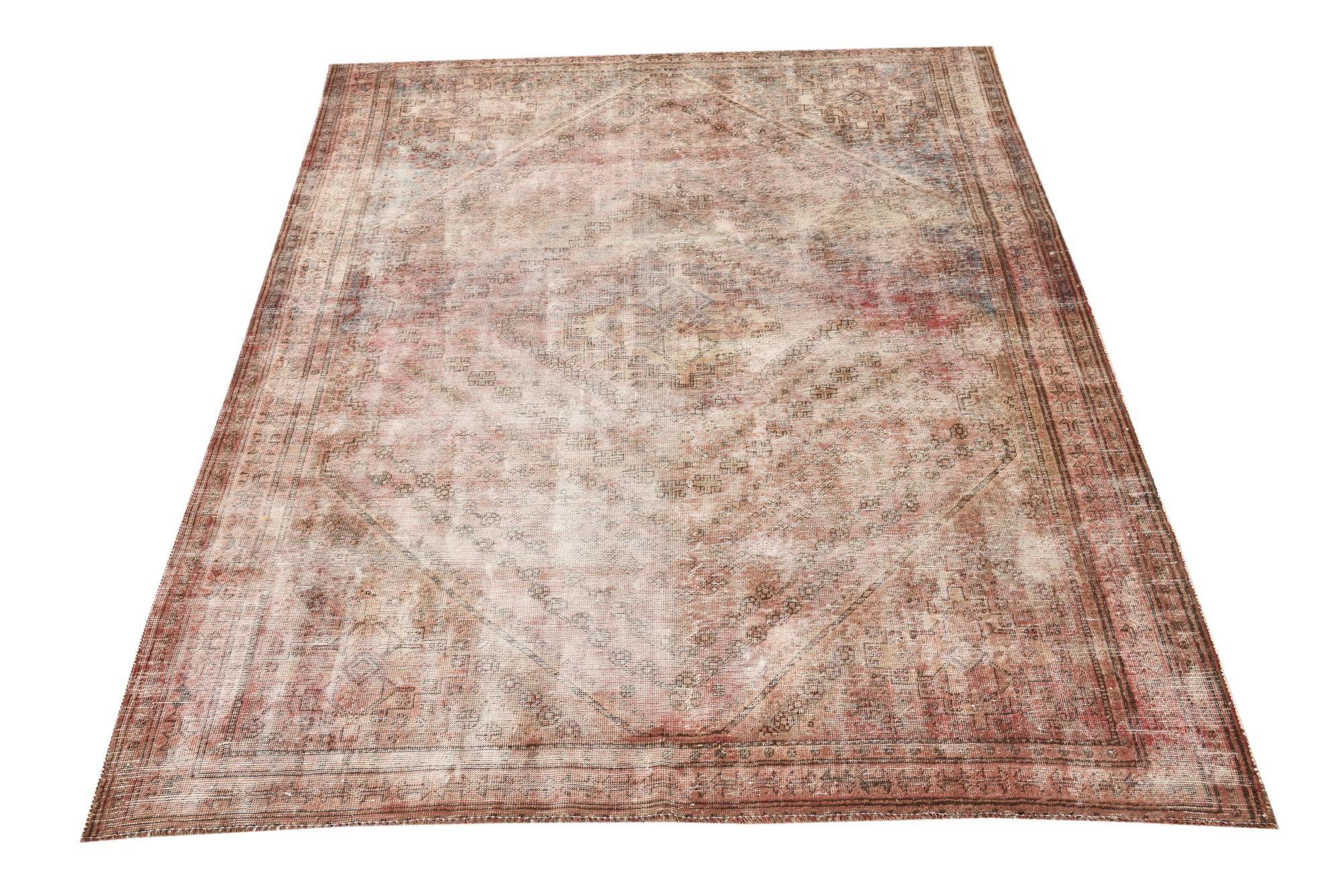 6' 8 x 9' 2 Hand Knotted Ultra Vintage Persian Wool Rug