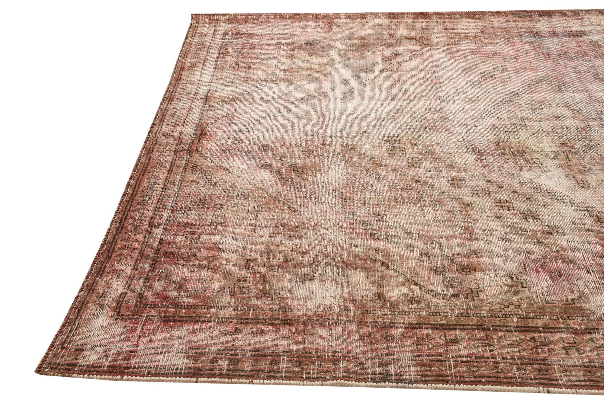 6' 8 x 9' 2 Hand Knotted Ultra Vintage Persian Wool Rug