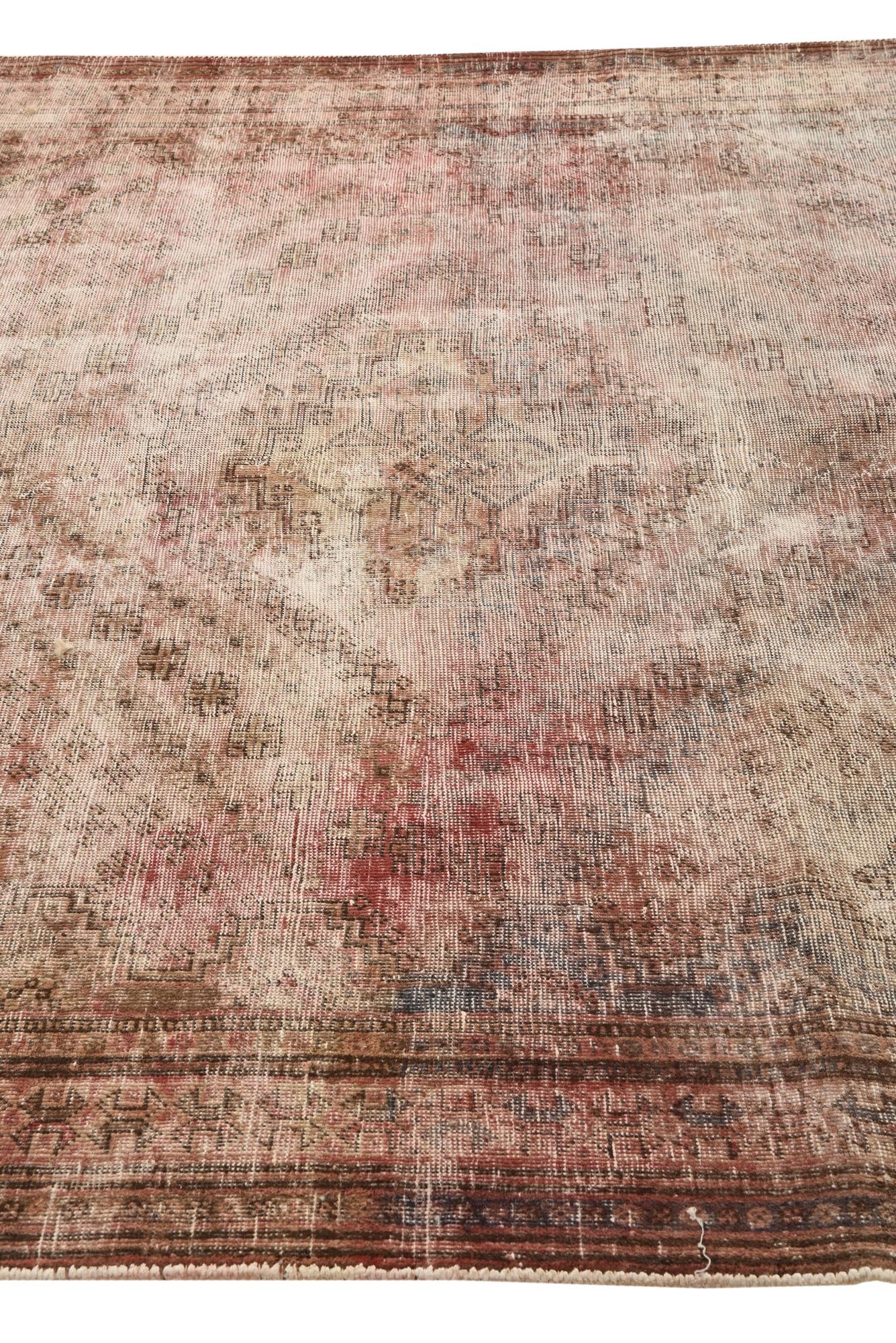 6' 8 x 9' 2 Hand Knotted Ultra Vintage Persian Wool Rug