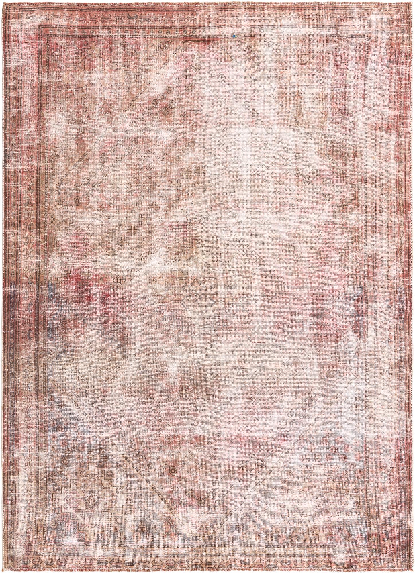 6' 8 x 9' 2 Hand Knotted Ultra Vintage Persian Wool Rug