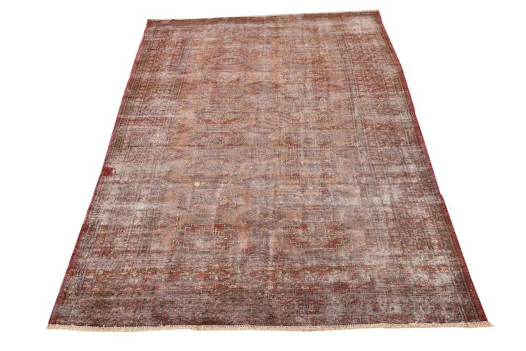 Detail image of 4' 2 x 5' 10 Hand Knotted Ultra Vintage Persian Wool Rug