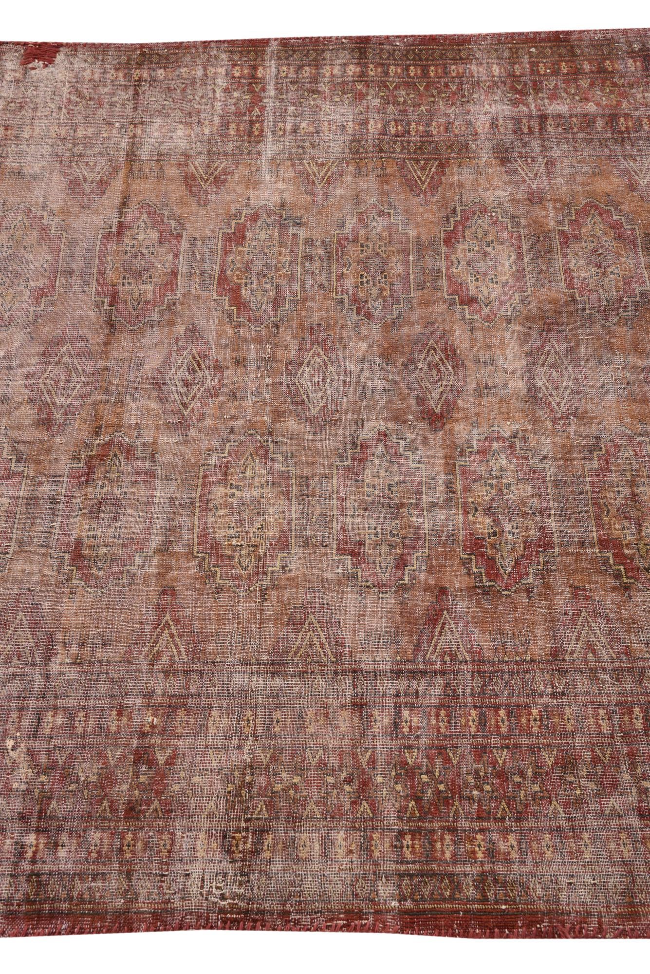 4' 2 x 5' 10 Hand Knotted Ultra Vintage Persian Wool Rug
