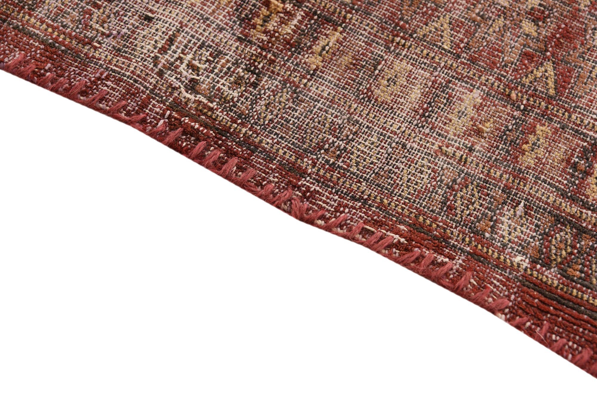 4' 2 x 5' 10 Hand Knotted Ultra Vintage Persian Wool Rug