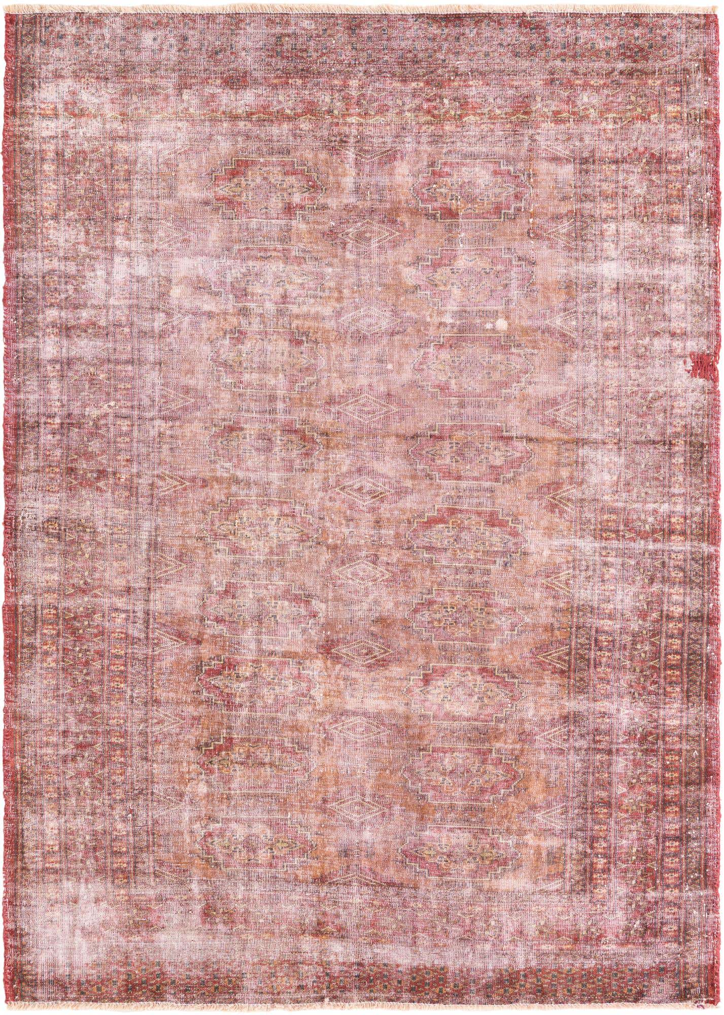 4' 2 x 5' 10 Hand Knotted Ultra Vintage Persian Wool Rug