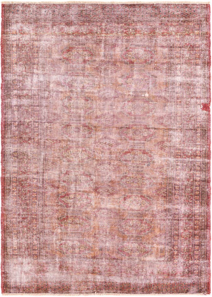 Detail image of 4' 2 x 5' 10 Hand Knotted Ultra Vintage Persian Wool Rug