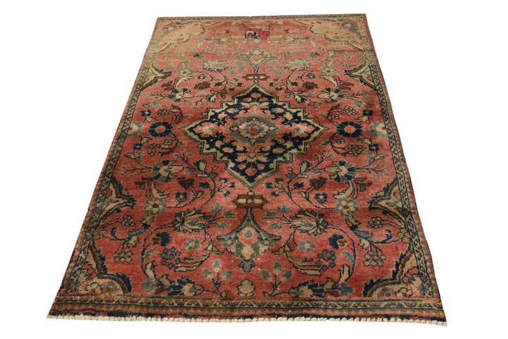 3' 5 x 5' 8 Hand Knotted Ultra Vintage Persian Wool Rug