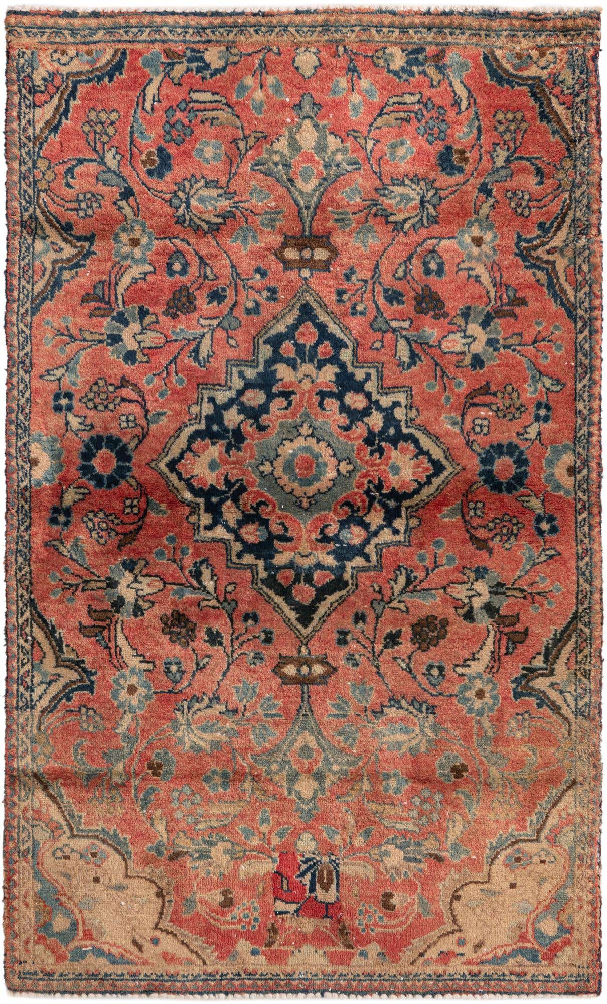 3' 5 x 5' 8 Hand Knotted Ultra Vintage Persian Wool Rug