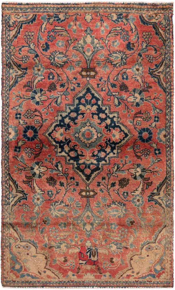 3' 5 x 5' 8 Hand Knotted Ultra Vintage Persian Wool Rug