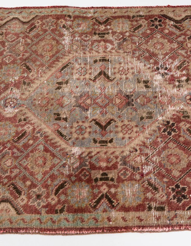 Detail image of 3' 4 x 4' 9  Hand Knotted Ultra Vintage Persian Wool Rug