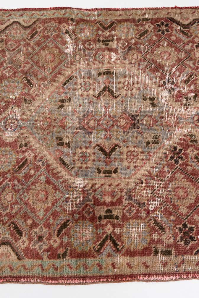 3' 4 x 4' 9 Hand Knotted Ultra Vintage Persian Wool Rug