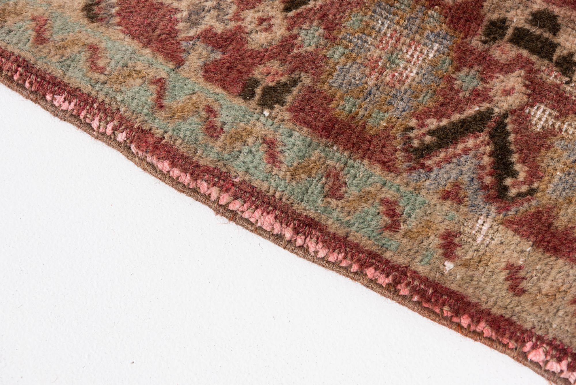 3' 4 x 4' 9 Hand Knotted Ultra Vintage Persian Wool Rug