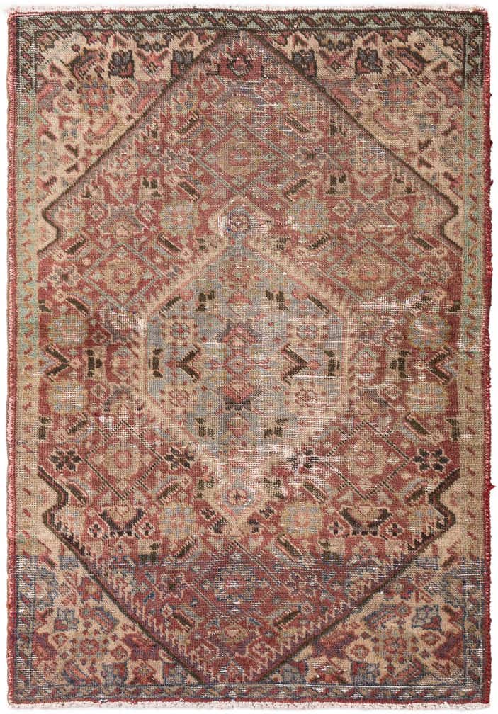 3' 4 x 4' 9 Hand Knotted Ultra Vintage Persian Wool Rug