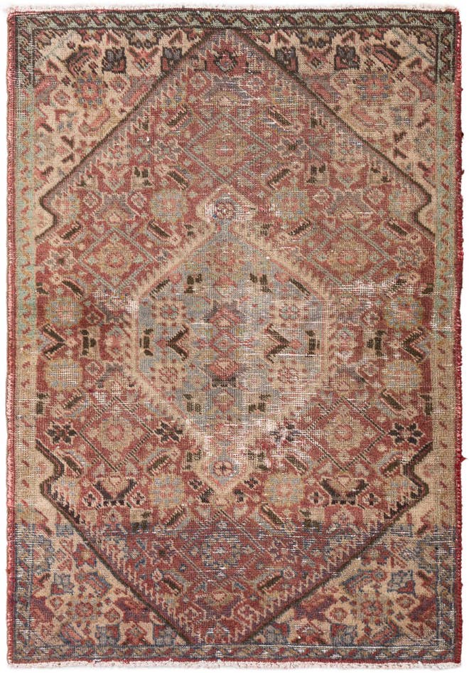 Detail image of 3' 4 x 4' 9 Hand Knotted Ultra Vintage Persian Wool Rug