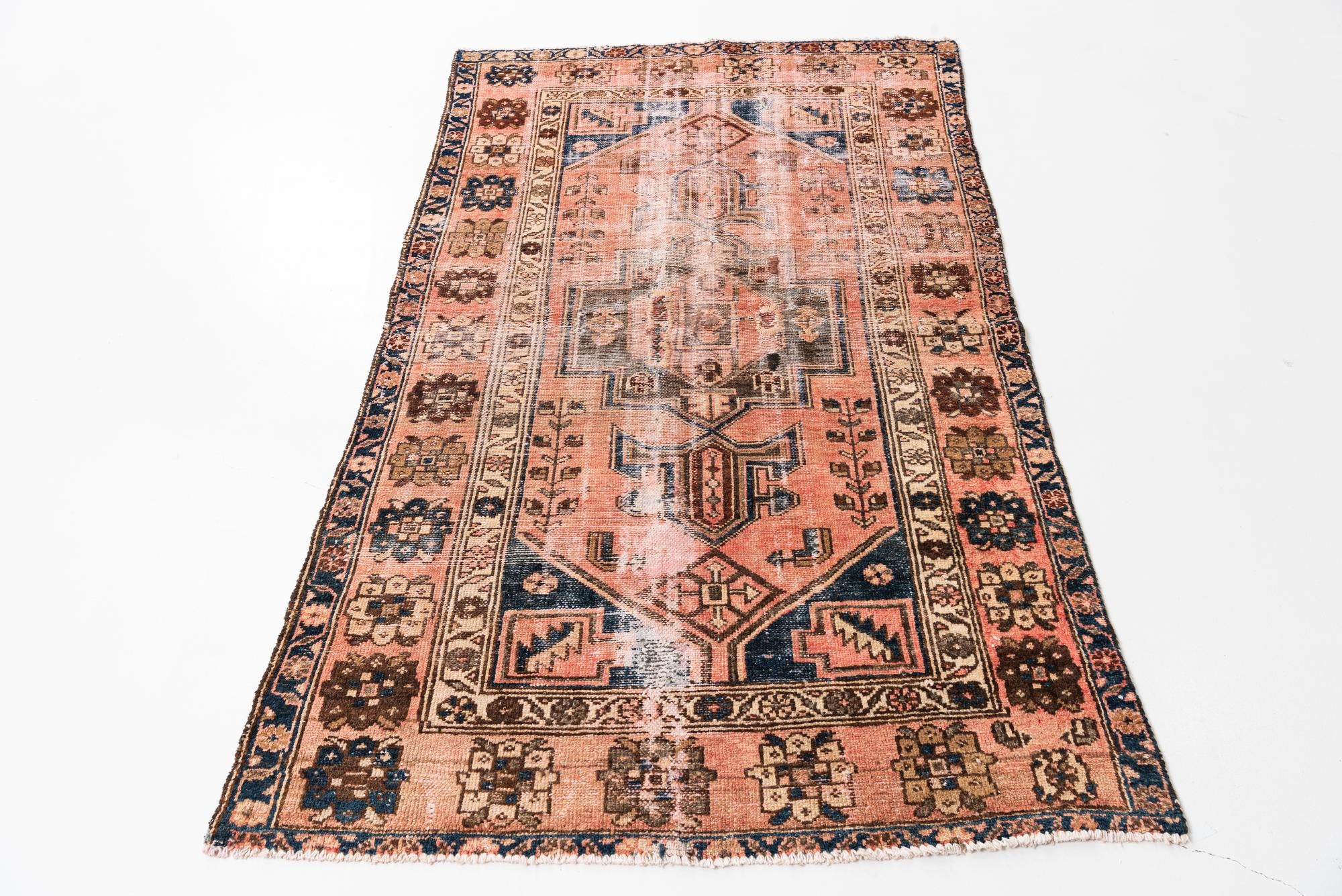 3' 10 x 6' 5 Hand Knotted Ultra Vintage Persian Wool Rug