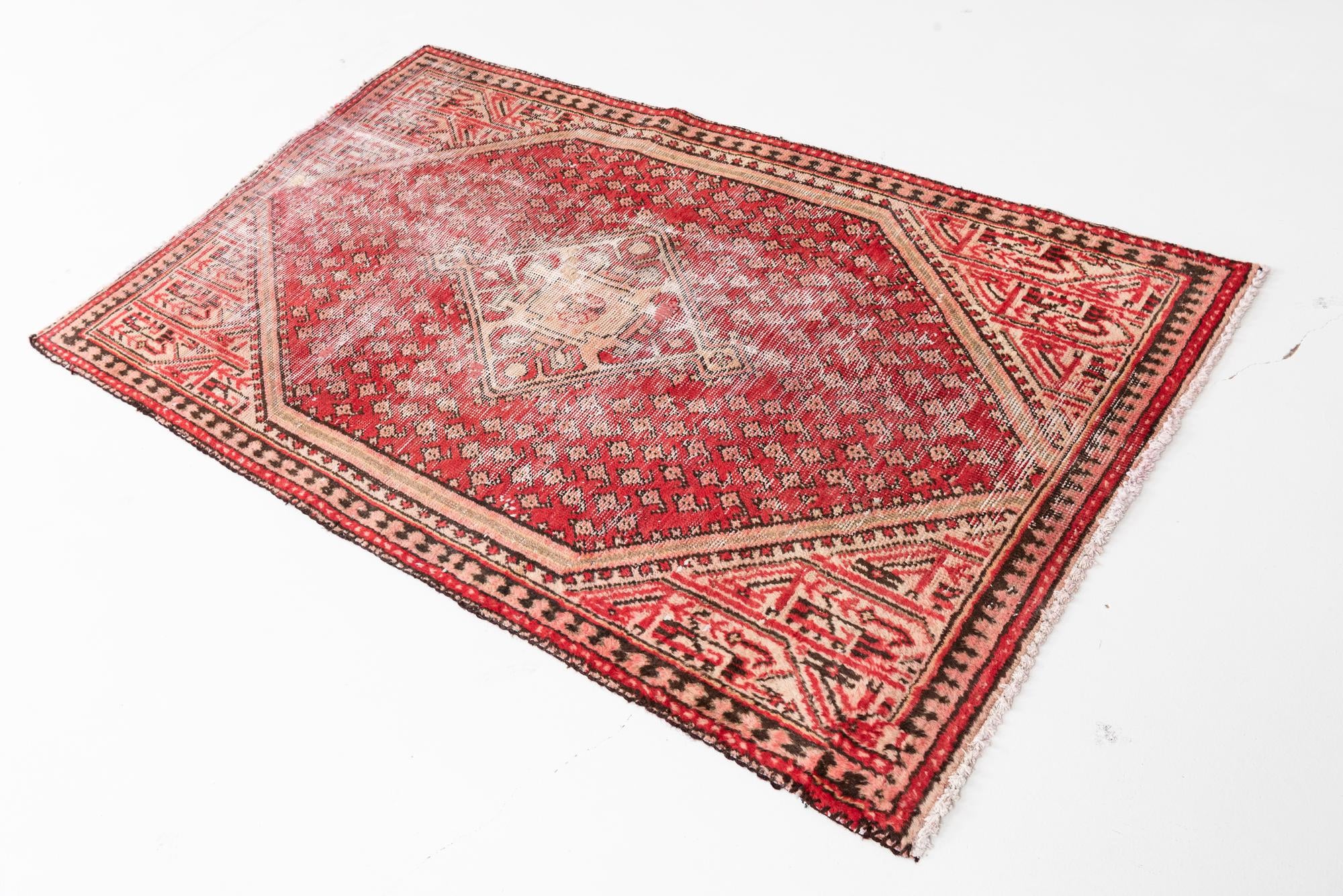 3' 3 x 5' 4 Hand Knotted Ultra Vintage Persian Wool Rug
