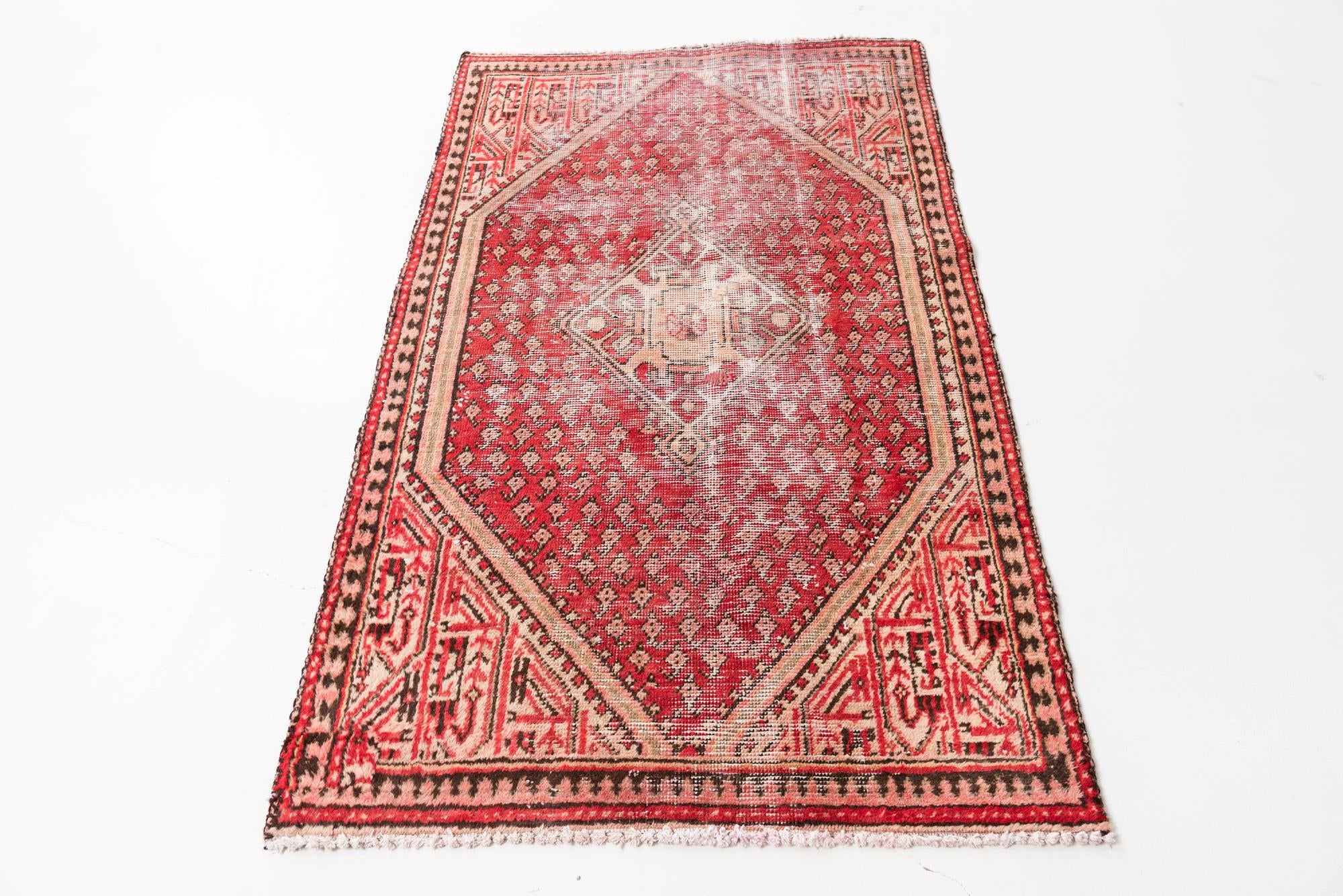 3' 3 x 5' 4 Hand Knotted Ultra Vintage Persian Wool Rug
