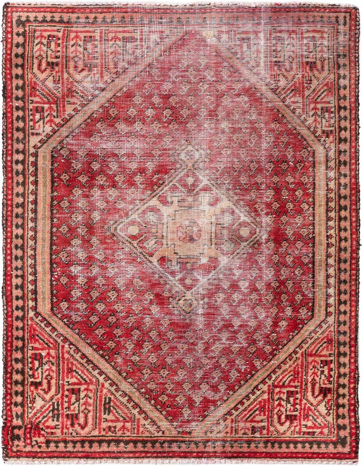 Detail image of 3' 3 x 5' 4 Hand Knotted Ultra Vintage Persian Wool Rug