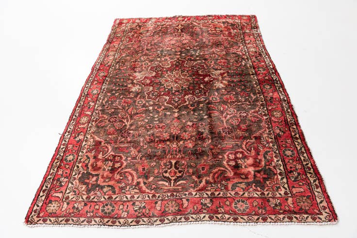 Detail image of 5' 2 x 7' 5 Hand Knotted Ultra Vintage Persian Wool Rug