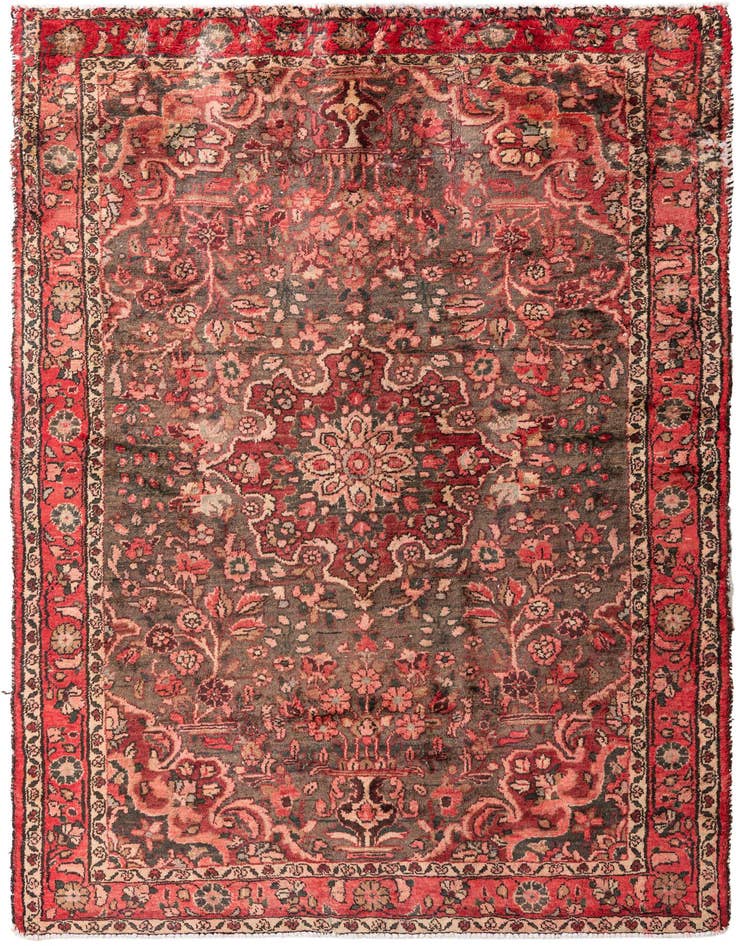 Detail image of 5' 2 x 7' 5 Hand Knotted Ultra Vintage Persian Wool Rug