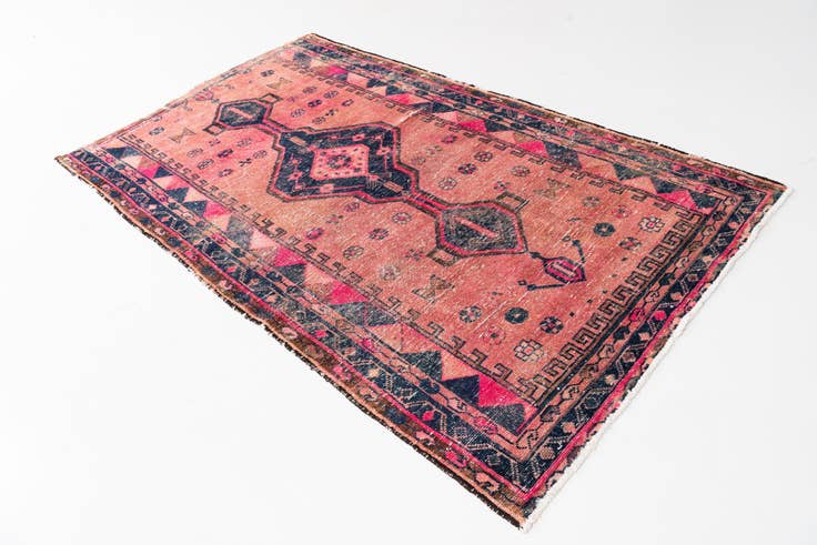 Detail image of 4' 6 x 7' 9 Hand Knotted Ultra Vintage Persian Wool Rug